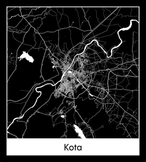 Premium Vector | Minimal city map of kota (india, asia)