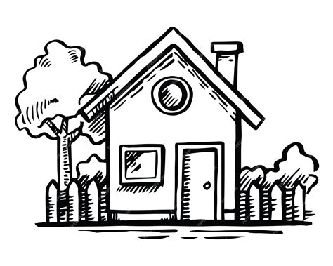 Premium Vector | Sketch of small house architecture drawing free hand vector.