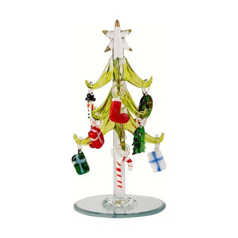 Mini Glass Christmas Tree with Ornaments - Happy Holidayware | Glass ...