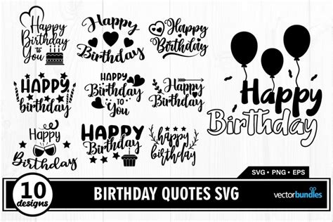 Happy birthday quotes svg bundle