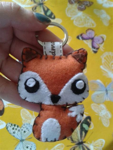 Felt animal fox keychain fox plush | Etsy