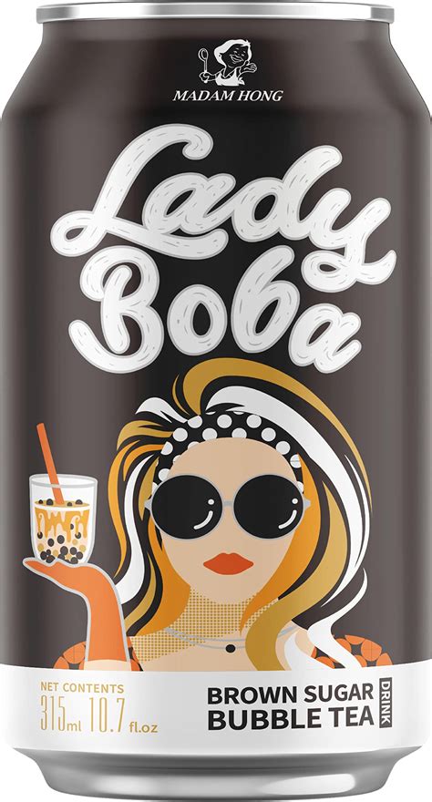 (Pack of 4) Lady Boba 4 Cans. Milk Bubble Tea with Boba Pearls in a Can (10.7oz/can) with ...