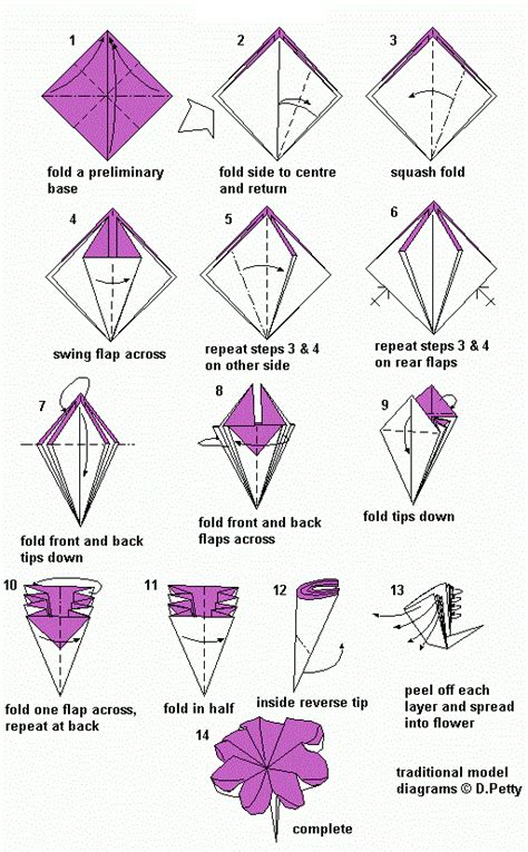 Flower Origami Instructions ~ easy origami kids