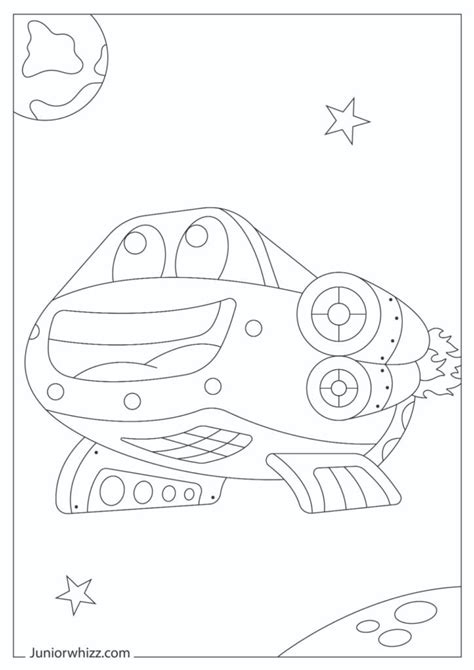 Spaceship Coloring Pages With Book (11 Printable PDFs)