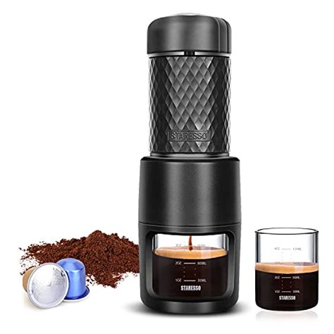 STARESSO Classic Portable Espresso Maker, 2 in1 Travel Coffee Maker,Compatible Capsules and ...