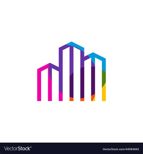 Colorful city logo design creative Royalty Free Vector Image