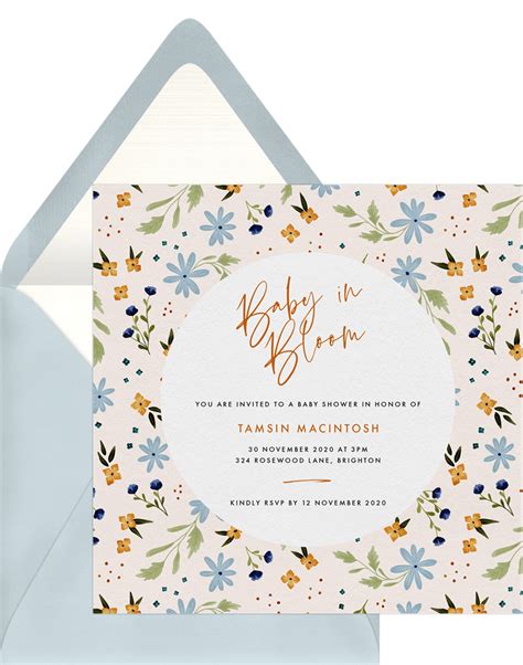 Baby in Bloom Invitations | Greenvelope.com