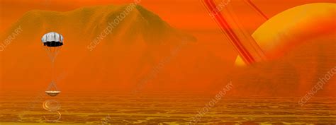 Huygens probe landing on Titan - Stock Image - R250/0182 - Science ...