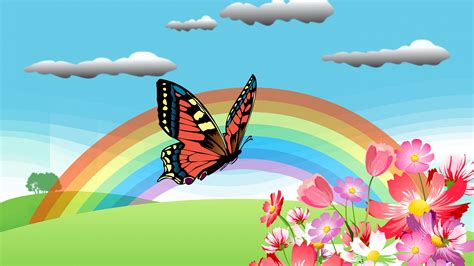 Butterfly and Rainbow wallpaper - backiee