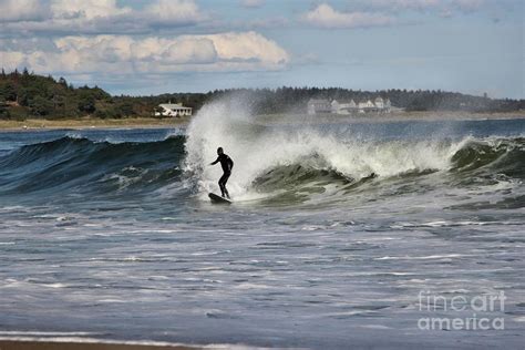 Surfing A Beautiful Wave At Popham Beach Photograph by Sandra Huston | Fine Art America