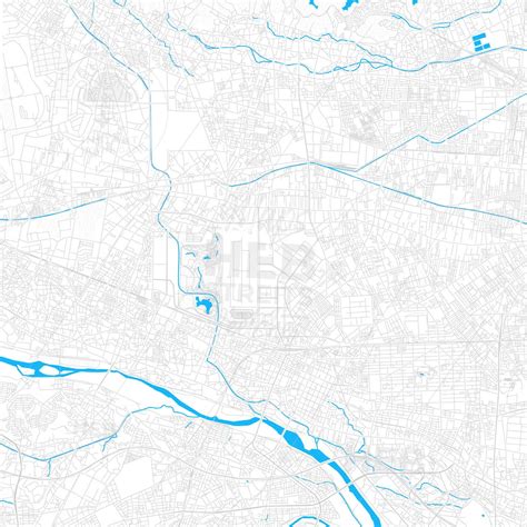 Tachikawa, Japan PDF vector map with water in focus - HEBSTREITS | Map vector, Map, Printable maps