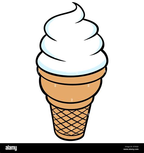 Ice Cream Cone - A vector cartoon illustration of a vanilla Ice Cream Cone Stock Vector Image ...