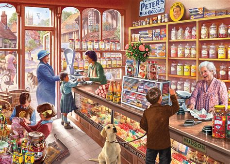 Holdson Times Past Jigsaw Puzzle | Sweet Shop | Old candy, Candy shop, Art