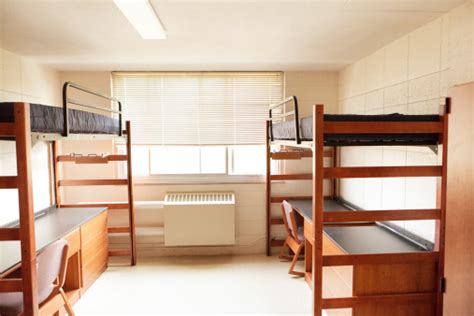 University College Dorm Room With Bunkbeds Empty Unoccupied Student ...