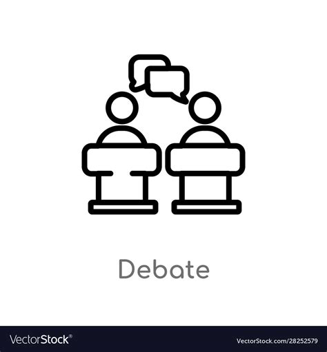 Outline debate icon isolated black simple line Vector Image