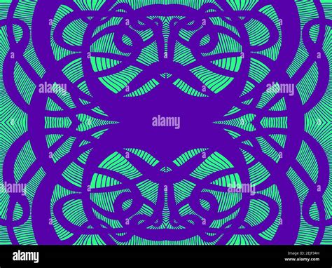 Curly doodle psychedelic abstract background with decorative mandala ...