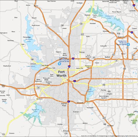 Fort Worth Texas Map - GIS Geography