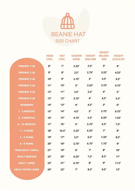 Boonie Hat Size Chart in PDF - Download | Template.net