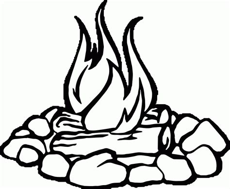 Campfire black and white fire pit clipart cliparts others art ...