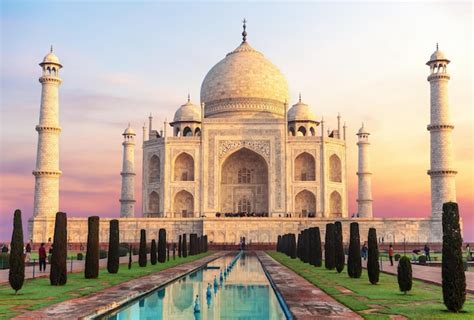 Premium Photo | Beautiful Taj Mahal at sunrise and its reflection India Agra