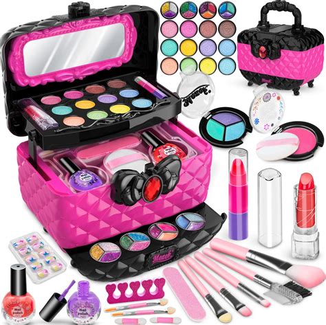 Kit de maquillaje de 44 piezas para niñas juego de maquillaje real para niñas de 3 4 5 6 7 8 9 ...