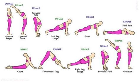 Surya Namaskar Yoga - 12 Steps Names And Procedure