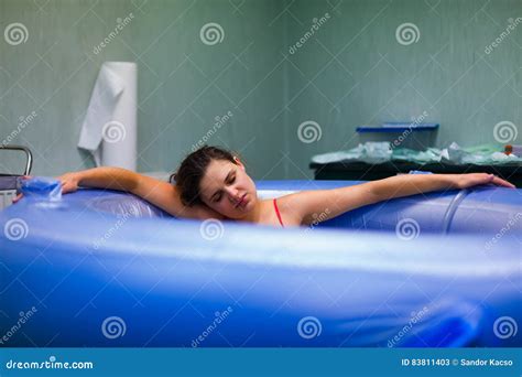 Right before Giving Birth in Water - Labor Stock Image - Image of hand ...