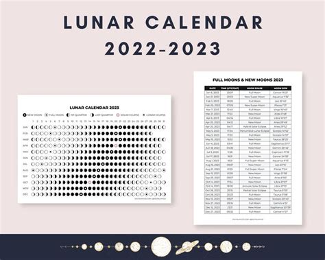 Moon Calendar Printable Lunar Calendar Moon Phases Lunar Phases Moon ...