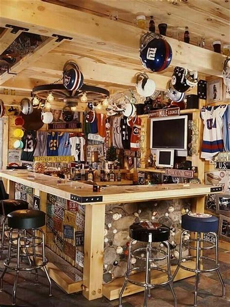 Sports bar | Man cave home bar, Ultimate man cave, Sports man cave