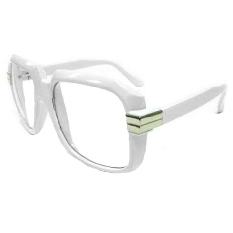 Rapper Style White Frame/Clear Lens Sunglasses 1147