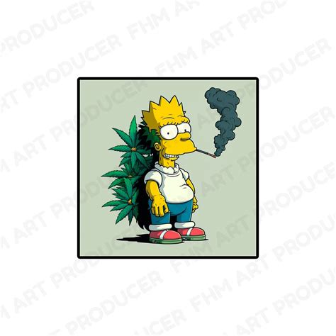 Bart Simpson Smoking Weed Sublimation Design The Simpsons - Etsy France