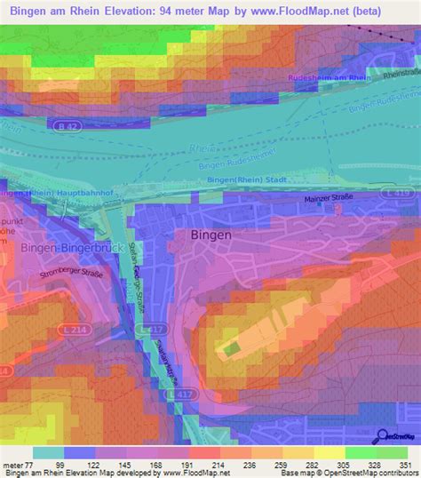 Elevation of Bingen am Rhein,Germany Elevation Map, Topography, Contour