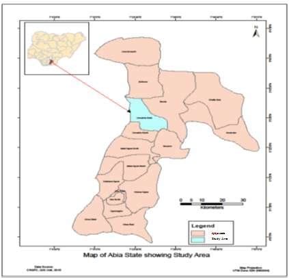 Map of Nigeria, Abia State, and Umuahia North Local Government Area... | Download Scientific Diagram