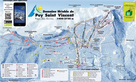 Puy St Vincent Piste Map / Trail Map