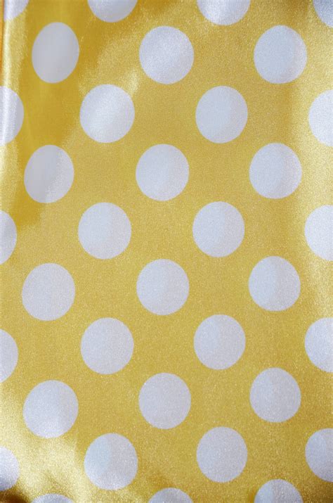 Yellow Polka Dot Fabric Polka Dot Satin Fabric Polka Dot | Etsy