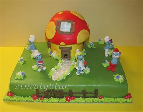 The Smurfs cake - Decorated Cake by simplyblue - CakesDecor