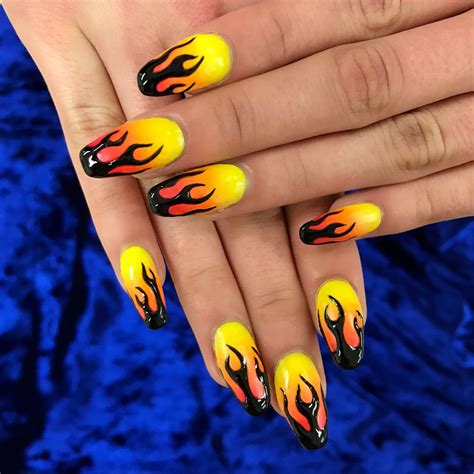 🔥 OG FUEGO🔥 Gel Nail Art | Fire nails, Nail art designs, Firework nail art