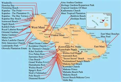 Maui beach map #hawaiivacationsoahu | Maui vacation, Maui, Maui map