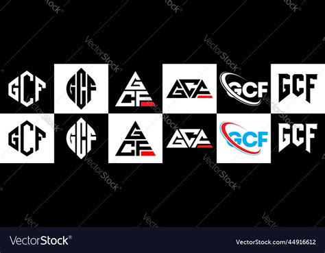 Gcf letter logo design in six style polygon Vector Image