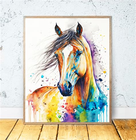 Watercolor Horse PRINTABLE ART Horse Print Download Horse - Etsy