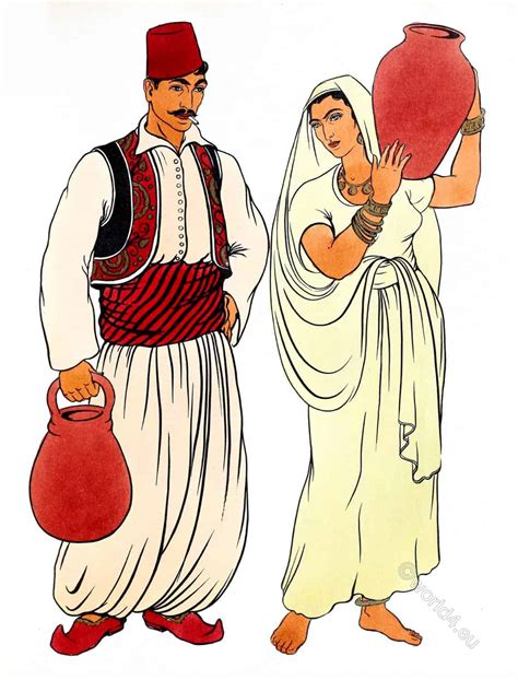 Traditional Syrian dress and customs in the Middle East.