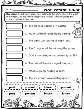 Progressive Verb Tenses L.4.1.B Worksheets Distance Learning | TpT