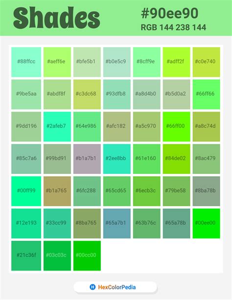 What is the color of Light Green | Hexcolorpedia