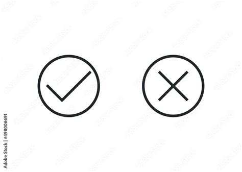 Check mark icons for web. Checkmark X symbols on white isolated ...