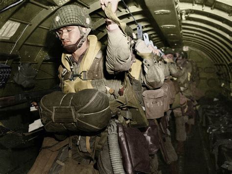 US Paratroopers over Normandy on D-Day preparing to jump (x-post r/colorization) 1944 [1500x1124 ...