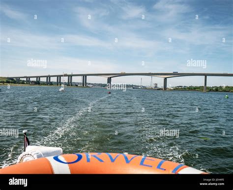 Orwell Bridge seen from River Orwell Suffolk UK Stock Photo - Alamy