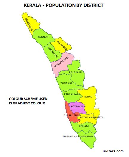 Kerala Heat Map by District - Free Data Visualisation Excel Template