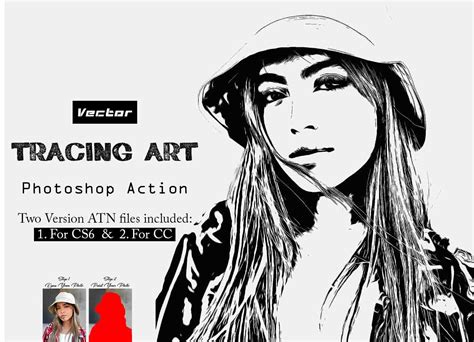 Vector Tracing Art Photoshop Action - FilterGrade