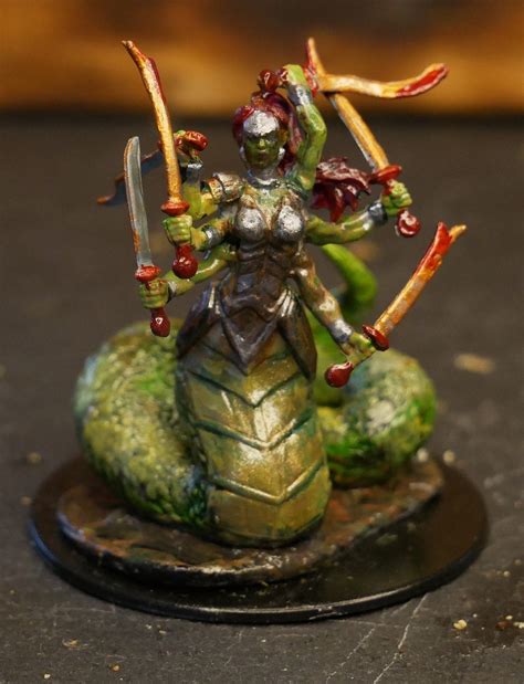 Custom-painted Malevolent Marilith Miniature | TTRPG | Mini | DND | RPG — Hawksmoor's Menagerie