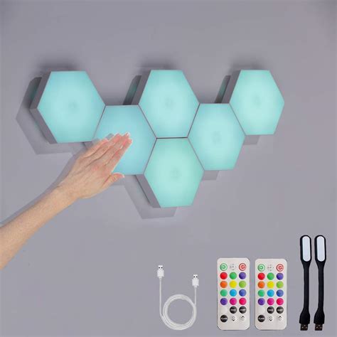 Buy Hexagon Lights with Remote, Smart DIY Hexagon Wall Lights, Dual ...